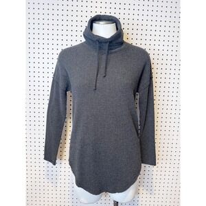 Lilla P | Rounded Hem Mock Neck Top w/ Funnel Neck Sz. XS